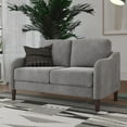 thumbnail image 2 of DHP Marbella 2-Seater Loveseat Sofa, Small Modern Couch, Gray Velvet, 2 of 18
