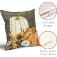 thumbnail image 4 of White Orange Pumpkin Fall Pillow Covers 16X16 Inch Sunflower Leaf Wood Decorative Couch Pillow Cases Set of 2 Autumn Thanksgiving Throw Pillows Home Decor for Room Porch Patio Couch Outdoor, 4 of 6