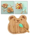 thumbnail image 4 of Plato de madera de bambú para bebés y niños pequeños con base de succión, vajilla para alimentación infantil Soportar, 4 of 9