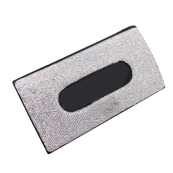 Car Sun Visor Tissue Box, Crystal Sparkling Napkin Holder for Car Interior, Tissue Box Organizer for Vehicle Front Seat and Car Accessory Storage