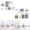 thumbnail image 1 of 2 juegos de muebles de casa de muñecas de madera, modelo de simulación, suministros de bricolaje, juguetes de simulación de estilo Retro , familia para Cuarto de y Baño Macarena Juguetes de casa de muñecas, 1 of 8