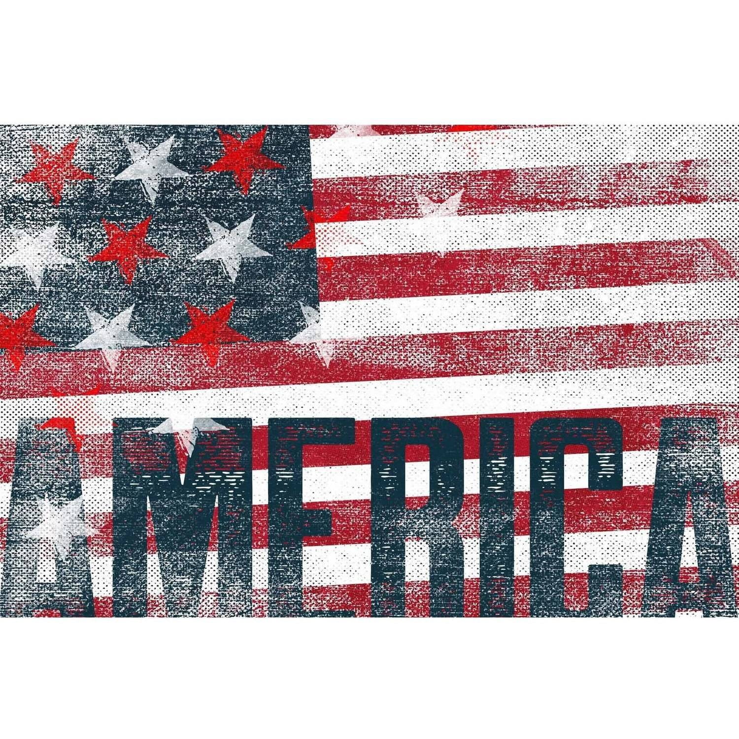 Marmont Hill "Stars Stripes" by Rick Martin Painting Print on Wrapped Canvas