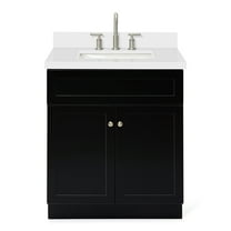 Ariel Hamlet 31 In. Rectangle Sink Vanity With White Quartz Countertop In Black