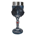 thumbnail image 6 of Vampire Flying Bat Blue With Silver Knotwork Scroll Patterns Wine Goblet Chalice, 6 of 8