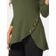 thumbnail image 5 of Blusas de túnica elástica casual con cuello redondo y manga 3/4 para mujer Ejercito Verde S, 5 of 6
