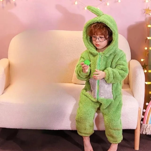 Teletubbies-Pijama de Anime para niños, figura de Tinky Winky Dipsy laa-laa Po, disfraces de Cosplay, mono grueso y cálido para padres e hijos