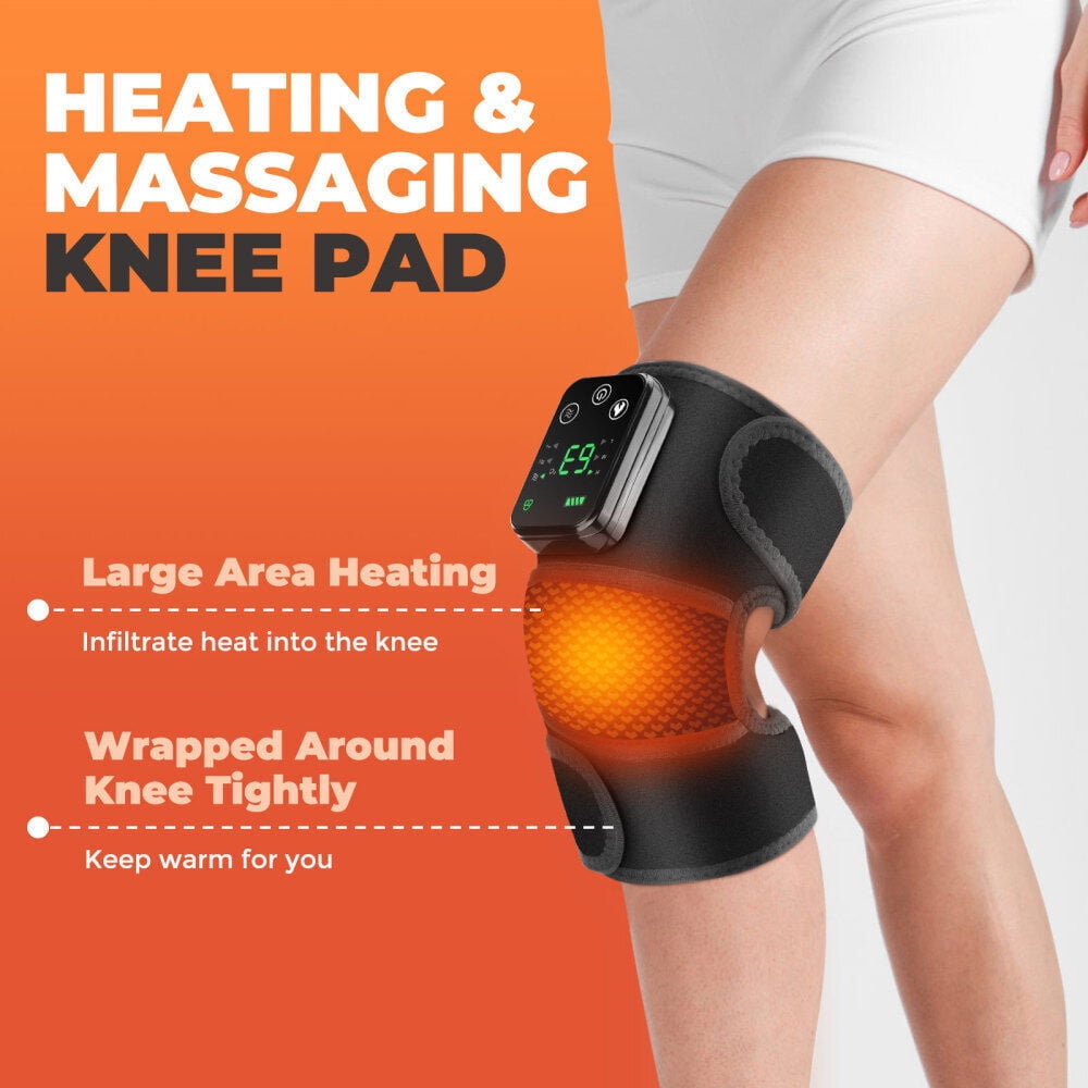 Heated Knee Brace, 3 in 1 Knee Massager with Heat and Vibration for Shoulder Elbow Knee Relieve Arthrit