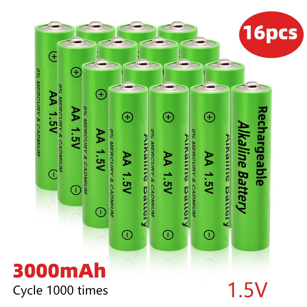 MDHAND 16 Pack AA Batteries 1.5V 3000mAh NiMH Rechargeable Batteries