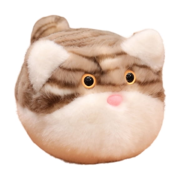 Cat Plush Soft Round Stuffed Animal for Student Fluffy Small Stuffed Kitten for Nursery Play and Gifting