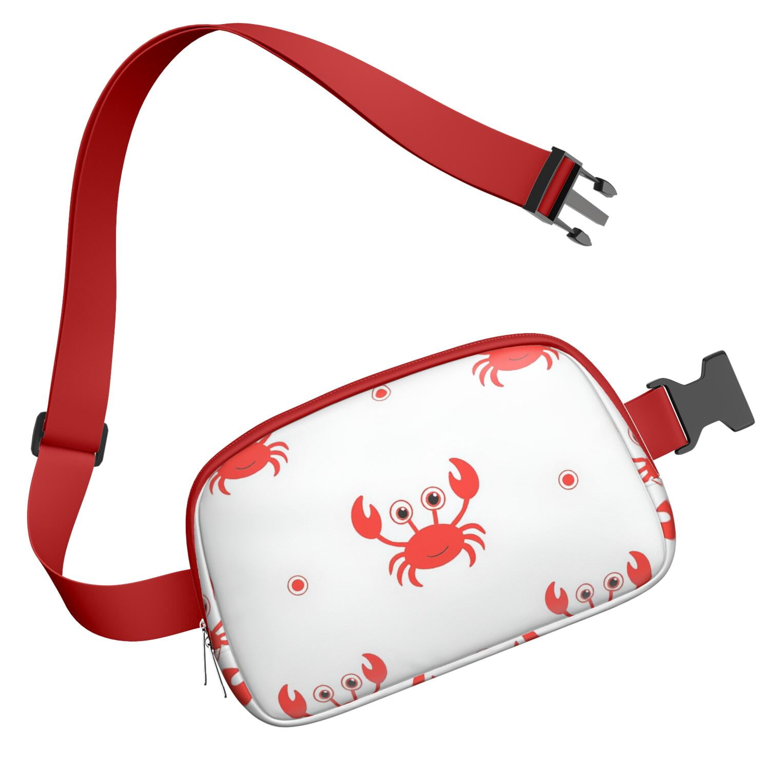 Waist Bag for Men&Women HandsFree Running Belt for Jogging with Adjustable Strap for Outdoors Workout Traveling Marine Adorable Crab Sporty Waist Pack