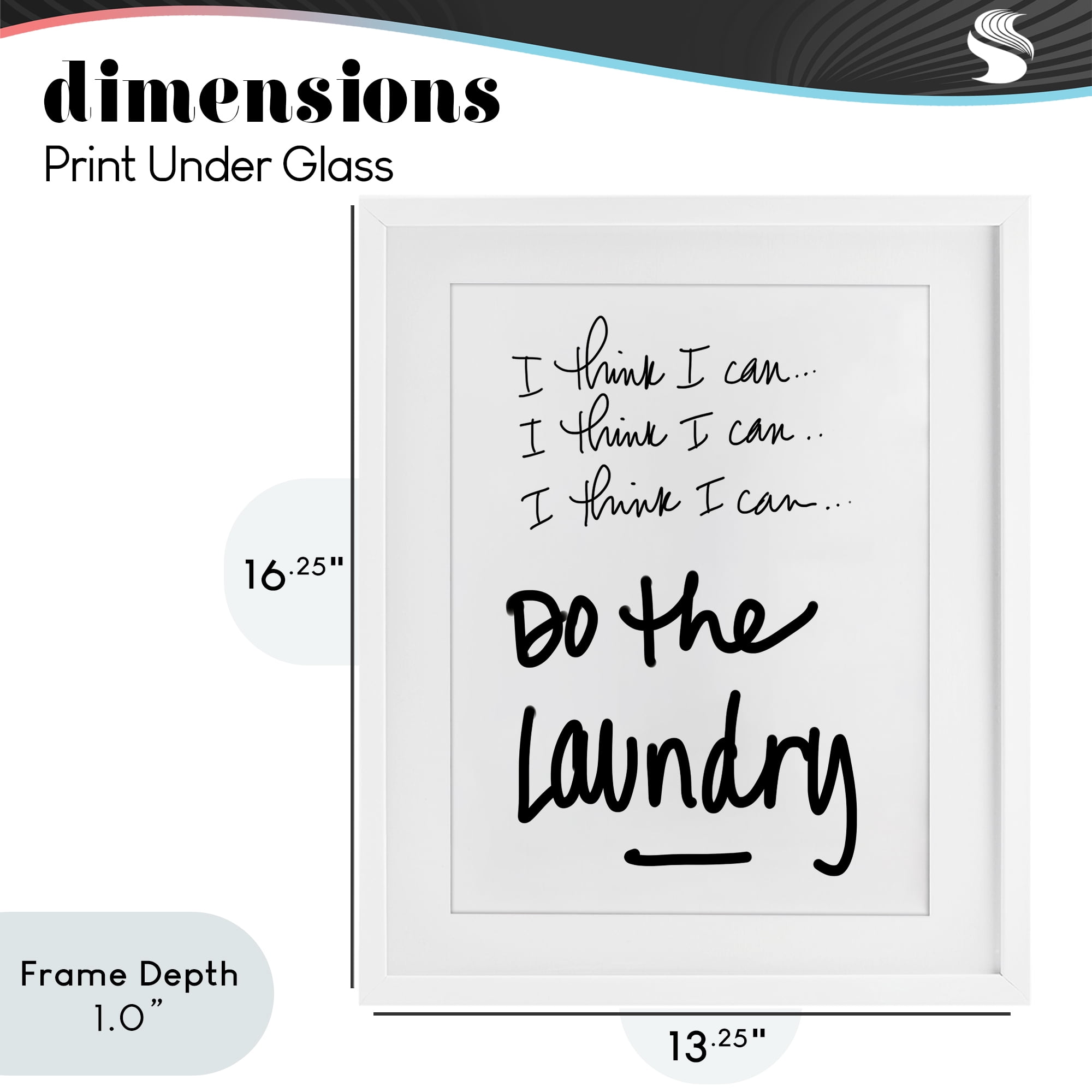 Stupell Industries Think I Can Do Laundry White Framed Print Under Glass, design by SD Graphics Studio