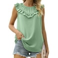 thumbnail image 4 of UVN Summer Tank Tops for Women Chiffon Sleeveless Blouses Fashion Elegant Ruffle Camisole Shirts, 4 of 4