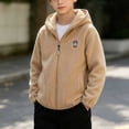thumbnail image 2 of JZEJING Boys Jacket Cute Fleece Coat Long Sleeve Zip up Hooded Outerwear with Pocket Boy Clothes Size 2-12, 2 of 9