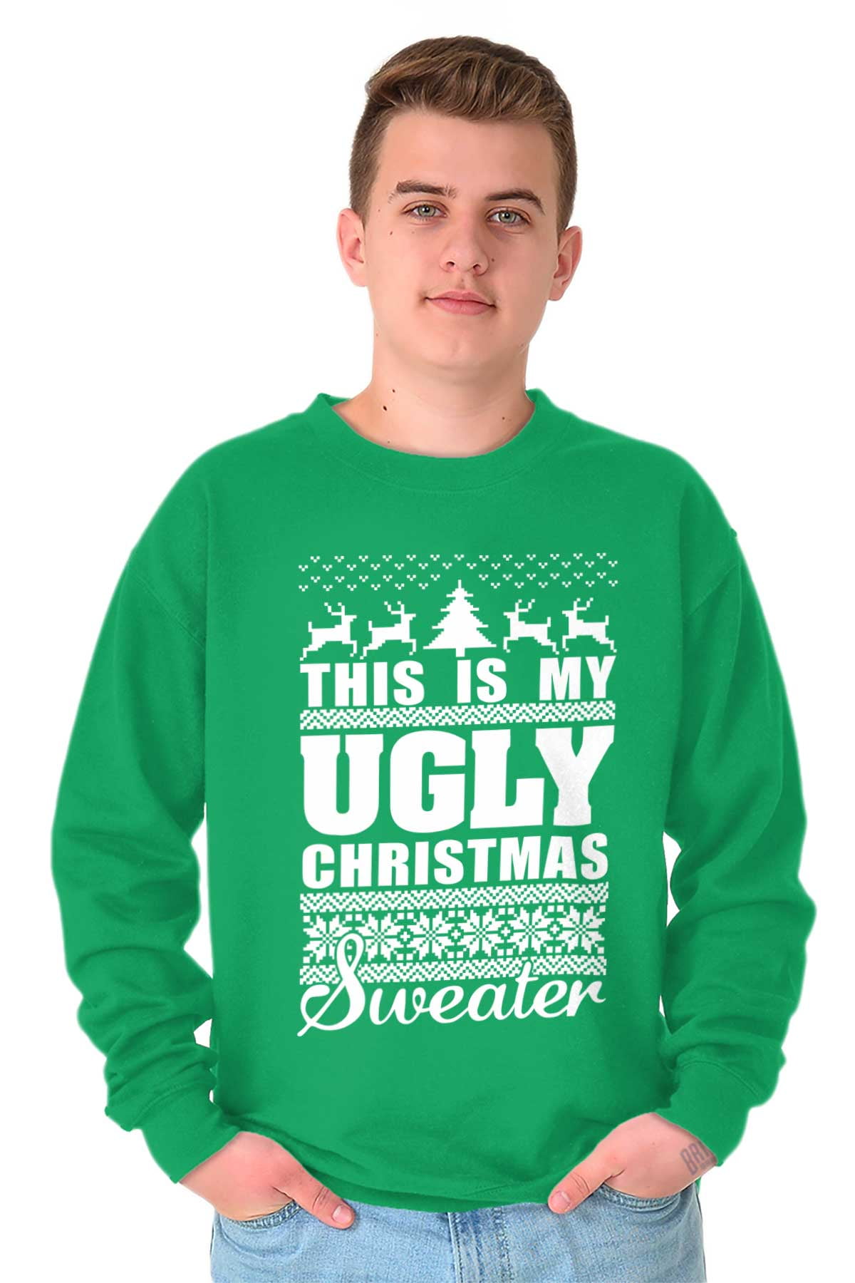 Schep Grondig zwaan This is My Ugly Christmas Sweater Womens Mens Crew Sweatshirt Brisco Brands  - Walmart.com