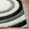 thumbnail image 4 of Hauteloom Ebru Contemporary Geometric Shag Area Rug - Modern Circular Patterned Fluffy High Pile Super Soft Rug for Living Room, Bedroom, Dining Room - Black, Beige, Gray - 6'7" x 9' (6x9), 4 of 6