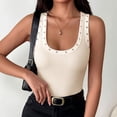 thumbnail image 3 of Tsesme Women's Ribbed Tank Tops with Perforated Rhinestone Slim Fits Crew Neck Sleeveless Going out Basic Tops S, 3 of 9