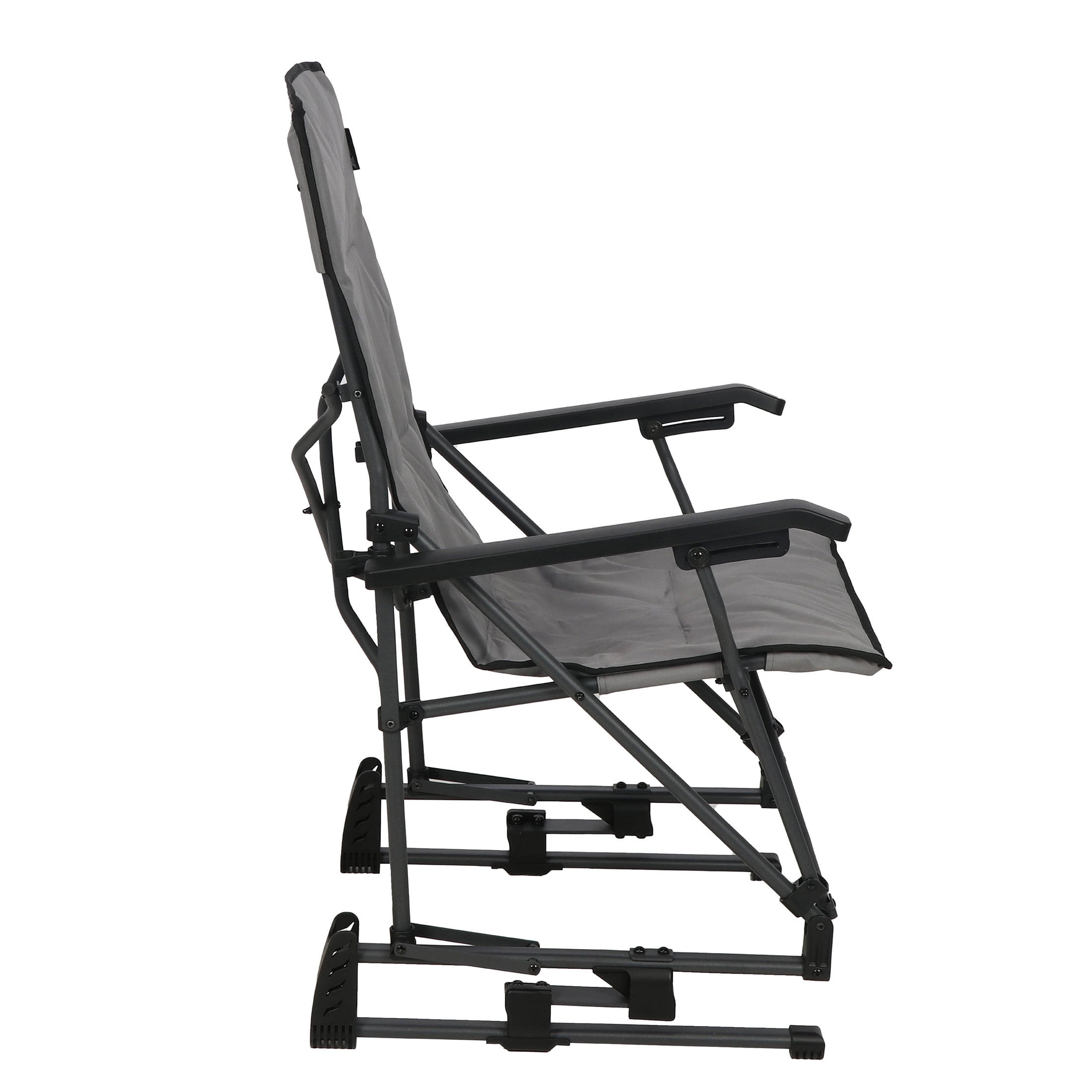 Ozark Trail Quad Bounce Chair, Rocking Motion, Grey, Polyester Fabric
