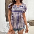 thumbnail image 1 of Haivin Women’s T Shirts Short Sleeve Color Block Tops Casual Summer Fashion Tees, 1 of 8