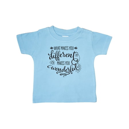 

Inktastic What Makes You Different Makes You Wonderful in Black Gift Baby Boy or Baby Girl T-Shirt