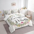 thumbnail image 4 of Homewish Rustic Lodge Cabin Bedding Comforter Set 7pcs, Farmhouse Flower Floral King Bedding Sets, Wooden Plank Bed Sheets, Ultra Soft Bedroom Decor, 4 of 8