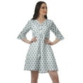thumbnail image 1 of Moomaya Poly Crepe Printed Drawstring Mini Dress Plus Size WoMen's Shirt Dresses, 1 of 4