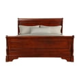 thumbnail image 2 of Benjara Verl Queen Size Bed, Classic Sleigh Panel Design, Rich Brown Poplar Wood, 2 of 5