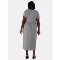 thumbnail image 2 of Terra & Sky Women's Plus Size Cotton Gathered Waist T-Shirt Dress, Sizes 0X-5X, 2 of 4