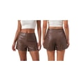 thumbnail image 2 of LMLYSoH Womens Mini PU Leather Shorts Casual Stylish Solid Color Zip Side Mid Rise Shorts for Daily Life Party and More, 2 of 9