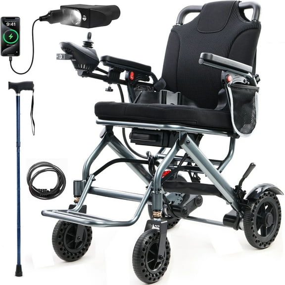Nguyen Quach 15mi 36lb Folding Electric Wheelchair for Adults, E