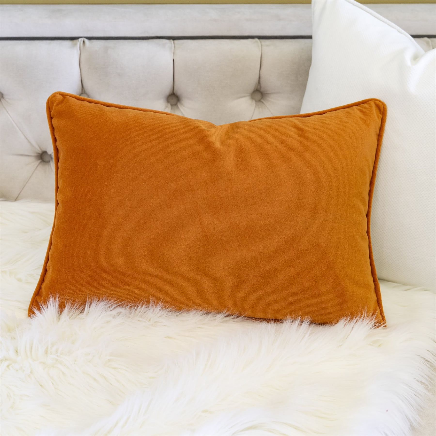 Holiday Harvest Spice Embroidered Pumpkin Graphic Polyester 14 in. x 20 in. Decorative Throw Pillow