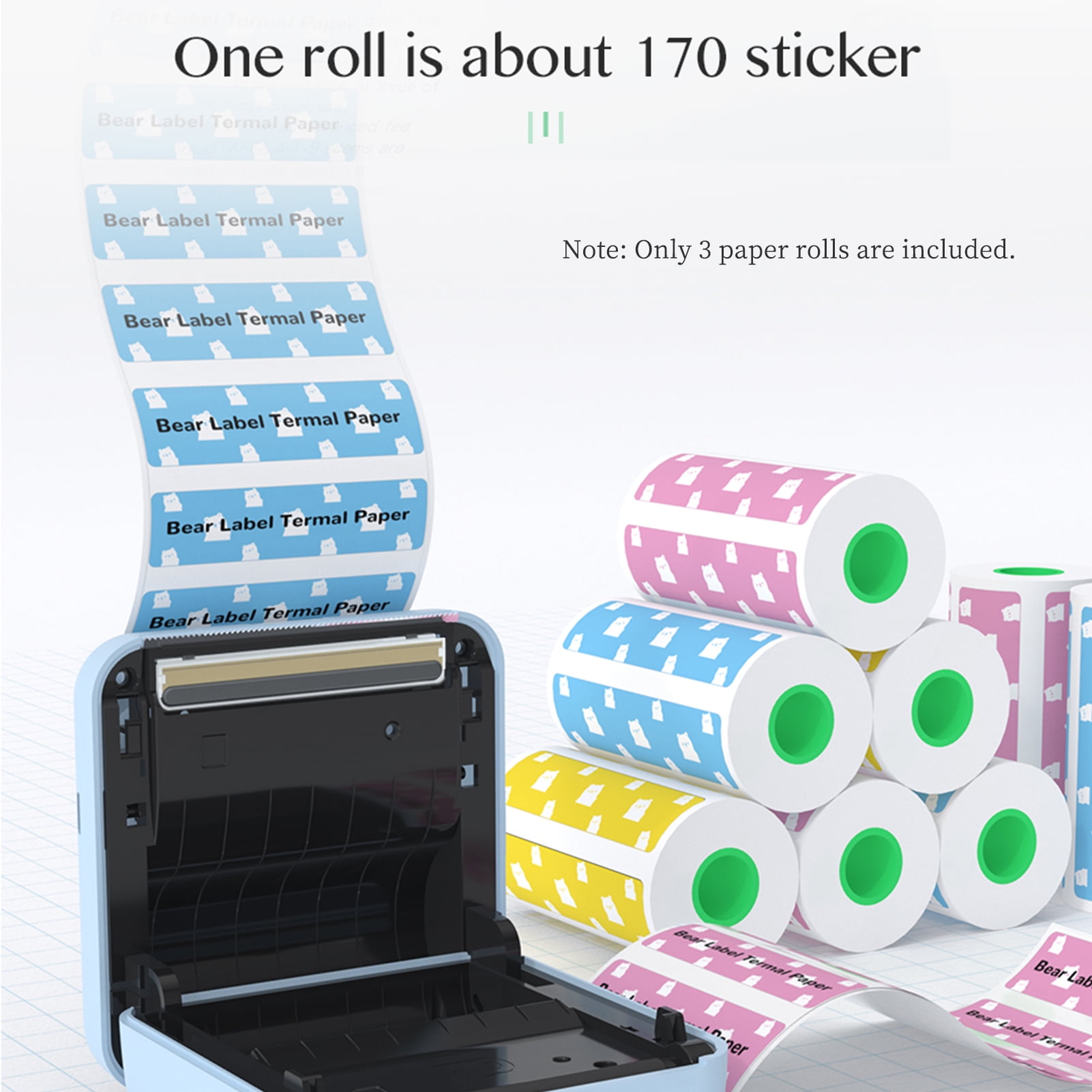 PeriPage 3 Rolls Label Thermal Paper Sticker Self-Adhesive 