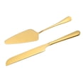 thumbnail image 1 of Juego de cuchillo y espátula para pastel de boda Uxcell, juego de corte de pastel dorado (10.6/9 pulgadas), 1 of 1