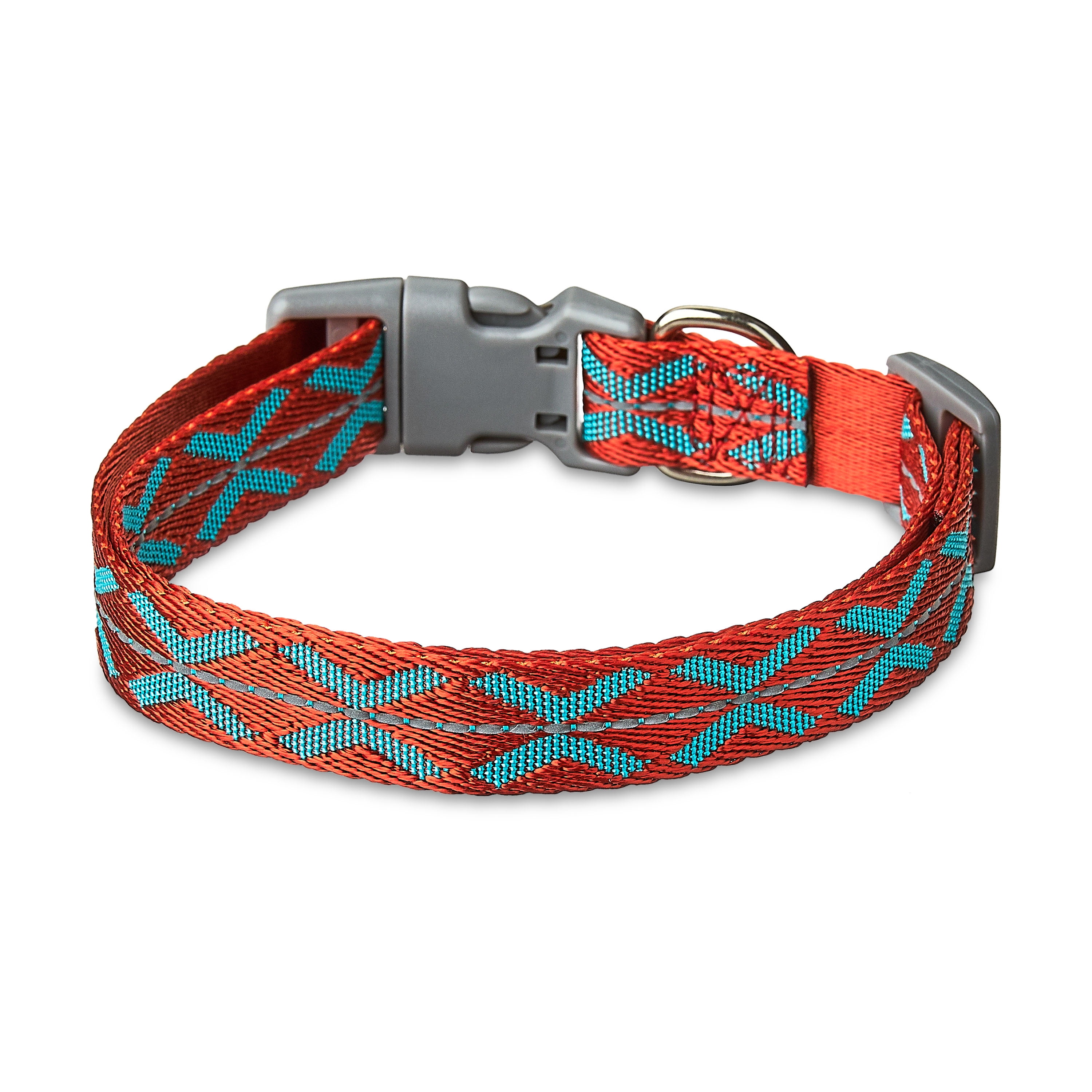 Vibrant Life Reflective Adjustable Dog Collar, Orange, Medium