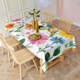 thumbnail image 5 of Pioneer Flower Floral Print Pattern Rectangle Tablecloth 60"x102",Waterproof Polyester Rectangle Table Cloth, Wipeable Spillproof Polyester Tablecloth for Dining, Camping, Indoor and Outdoor, 5 of 6