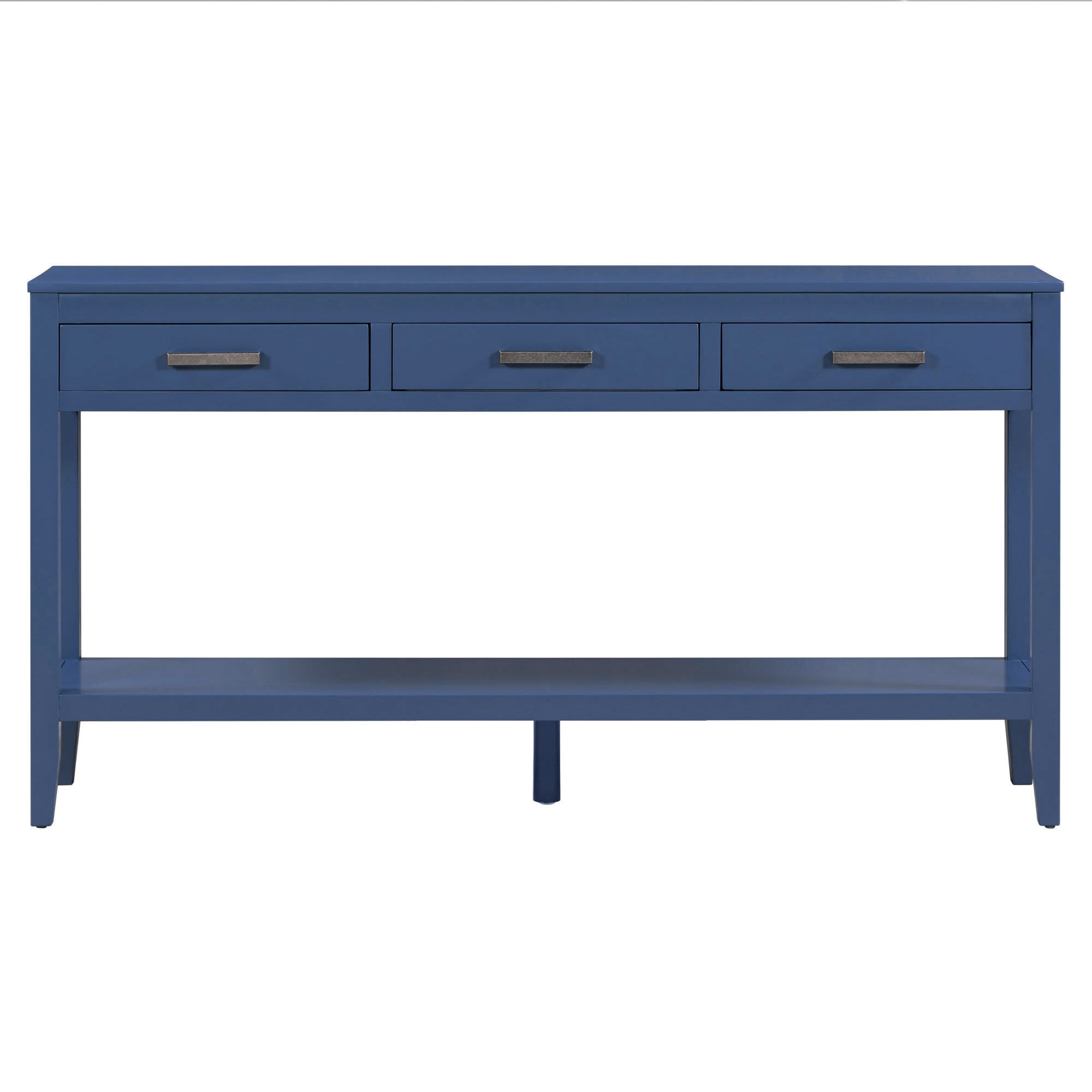 Contemporary Rectangular Console Table with 1 Bottom Shelf and 3 Storage Drawers, 59.1'' Entrance Table Sofa Side Table for Entryway Hallway Living Room Foyer Corridor