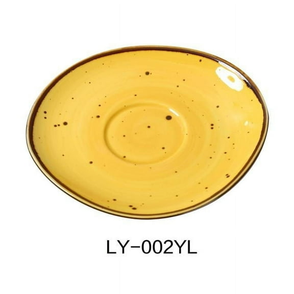 Yanco LY-002YL Lyon 6.5 in. Saucer for LY-001YL, Reactive Glaze, Yellow - Pack of 36