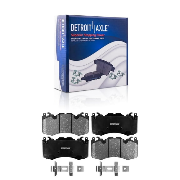 Detroit Axle - Front Ceramic Brake Pads w/Hardware Replacement for 2010-2021 Land Rover Range Rover/Range Rover Sport