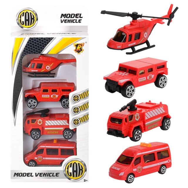 Juguete 4Pcs Mini Vehículos de Construcción Deslizamiento de la Mano Unisex Casual Toy Cars Kid Toys AMMAO TOY230209-2374toy