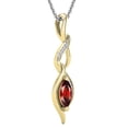 thumbnail image 2 of Dazzlingrock Collection 8X4mm Marquise Garnet & Round White Diamond Twist Infinity Pendant for Women with 18 Inch Silver Chain (0.05 ctw, Color I-J, Clarity I2-I3) in 10K Yellow Gold, 2 of 4