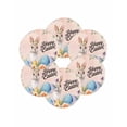 thumbnail image 7 of 15 Inch Round Placemats Set of 6, Happy Easter Non Slip Heat Insulation PP Table Mats, Spring Watercolor Bunny Eggs Flowers Pink Washable Place Mats for Kitchen Dining Party Table Decor, 7 of 7