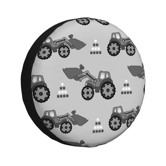 Naloa Gray Tractor PVC Leather Spare Tire Wheel Cover for Car Truck SUV Camper Trailer Universal Fit many size14 inch