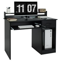 Giantex  Computer Desk, Home Office Desk w/Adjustable Shelf & Keyboard Tray, tudy Writing Desk, Black