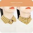 thumbnail image 4 of Camicover Cotton Plaid Fake Collar Detachable Dickey Collar Half Shirts Blouse False Collar Top for Women Girls Outfits, 4 of 7