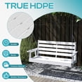 thumbnail image 4 of FODINGHILL Outdoor Hanging Porch Swing with 2 Seat, HDPE All Weather Swing Chair, Patio Swing Chair for Garden, Courtyard, 600LBS Weight Capacity, White, 4 of 7