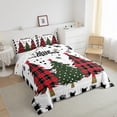 thumbnail image 4 of Manfei Polkadots Xmas Tree Queen Comforter Set, Vintage Buffalo Plaid Bedding Sets, Cartoon Western Christmas Reversible Bedding Comforter Set, Lightweight Room Decor, 3 Pieces, 4 of 9
