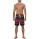 thumbnail image 2 of Pantalones cortos de playa de bloques de color con estampado de rayas de INSPIRE CHIC para hombres 36 Rojo, 2 of 5