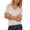 Beige, variant on longantii Womens Tops Trendy V-Neck Knit Tops Short Sleeve Baggy Tshirts Solid Color Lounge Clothes 2026 Summer Pink L
