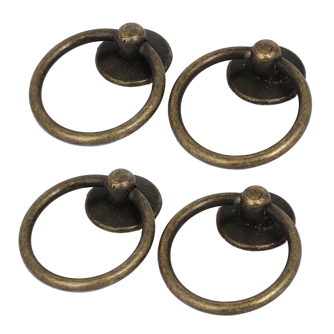 Uxcell Furniture Drawer Door Retro Style Ring Pull Handles Bronze Tone 52x43x13mm 8pcs - image 5 of 7