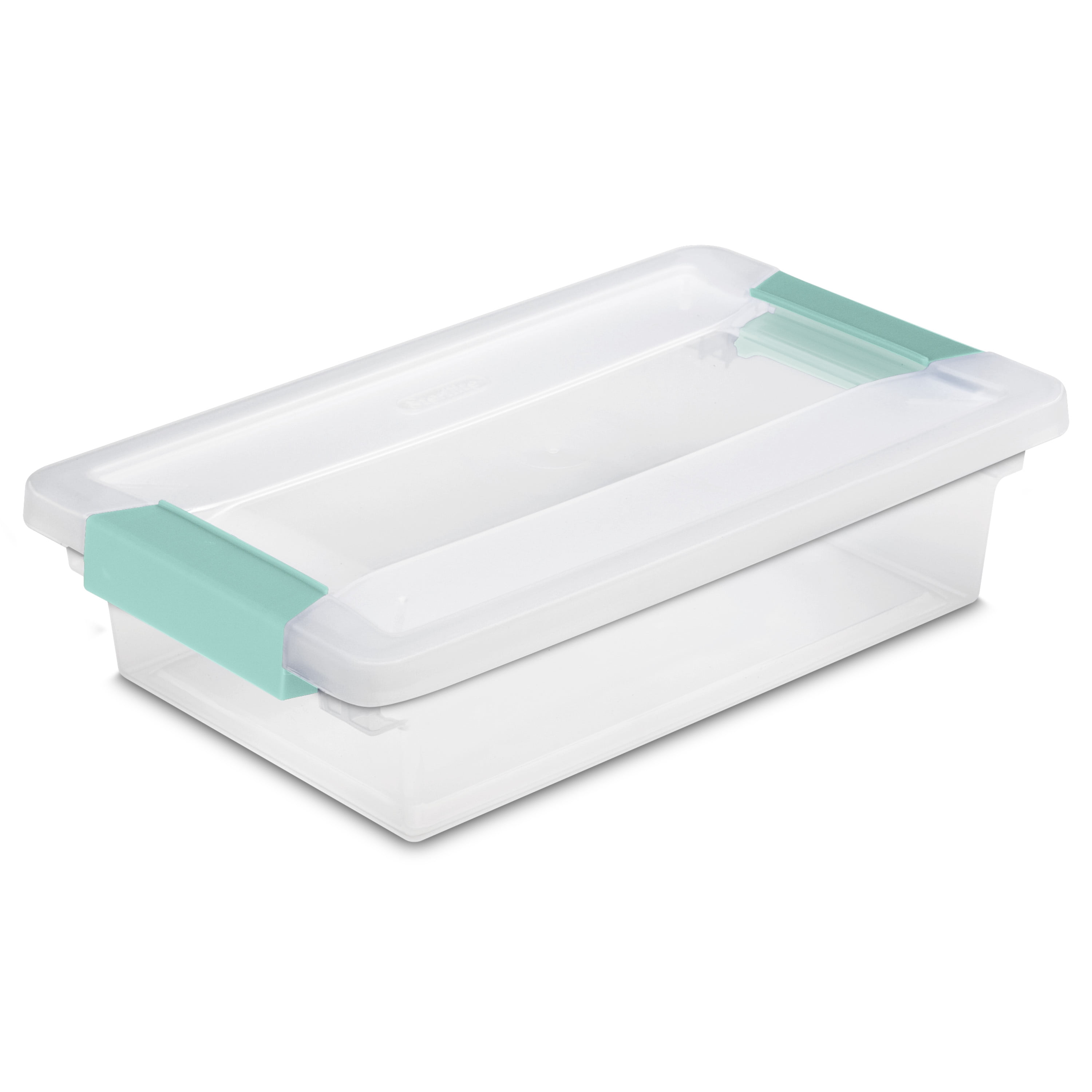 Clear Storage Box Clamp Lock Lid Stackable Tub Container Home Office Kitchen 