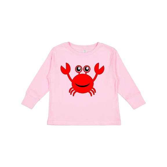 Inktastic Cute Red Crab Boys or Girls Long Sleeve Toddler T-Shirt